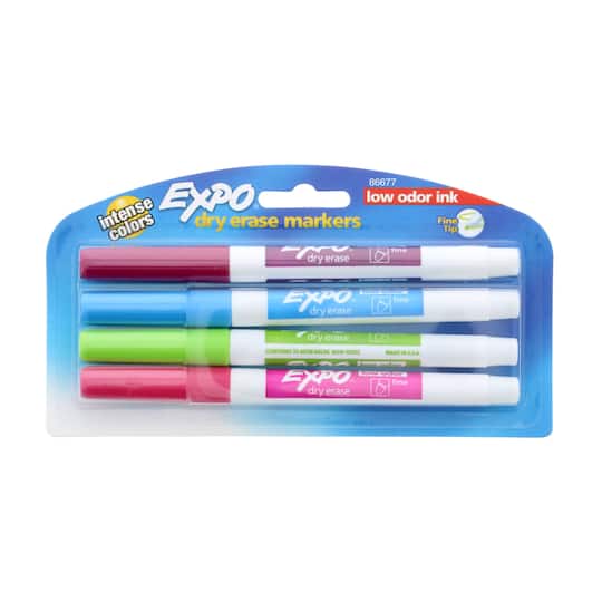 Expo&#xAE; Low Odor Fine Tip 4 Tropical Color Dry Erase Marker Set